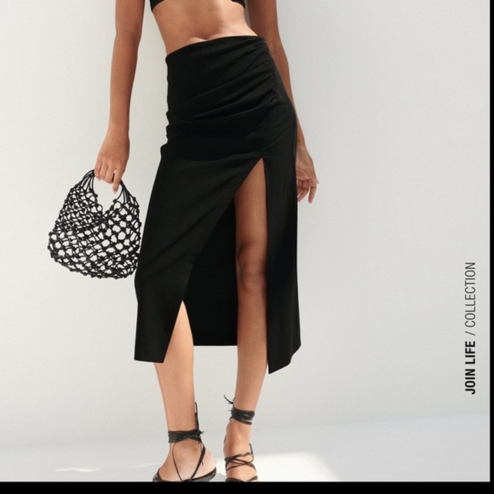 Zara draped linen blend skirt - Picture 1 of 6